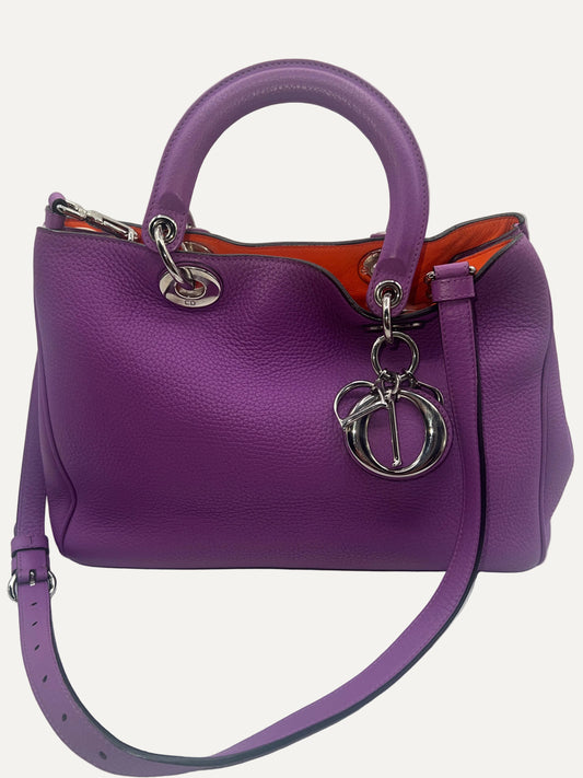 Dior Purple Leather Medium Diorissimo Shopper Tote