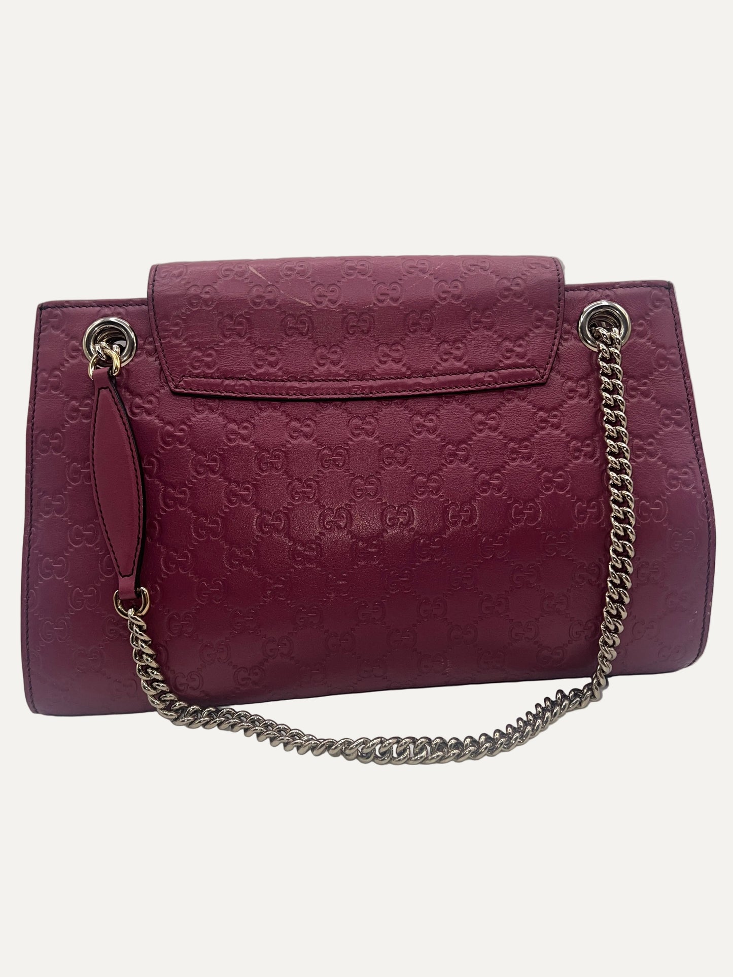 Gucci Pink Guccissima Leather Large Emily Chain Shoulder Bag
