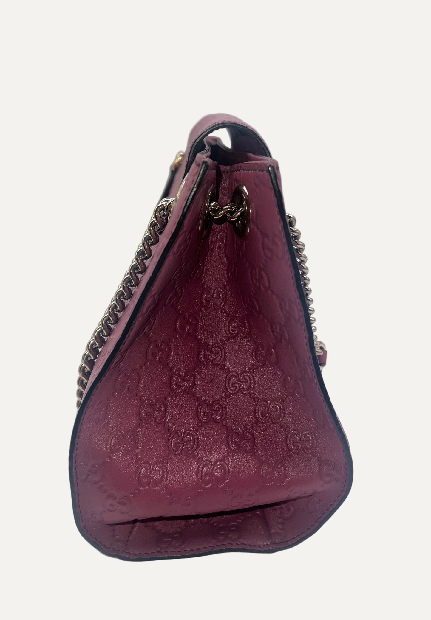 Gucci Pink Guccissima Leather Large Emily Chain Shoulder Bag