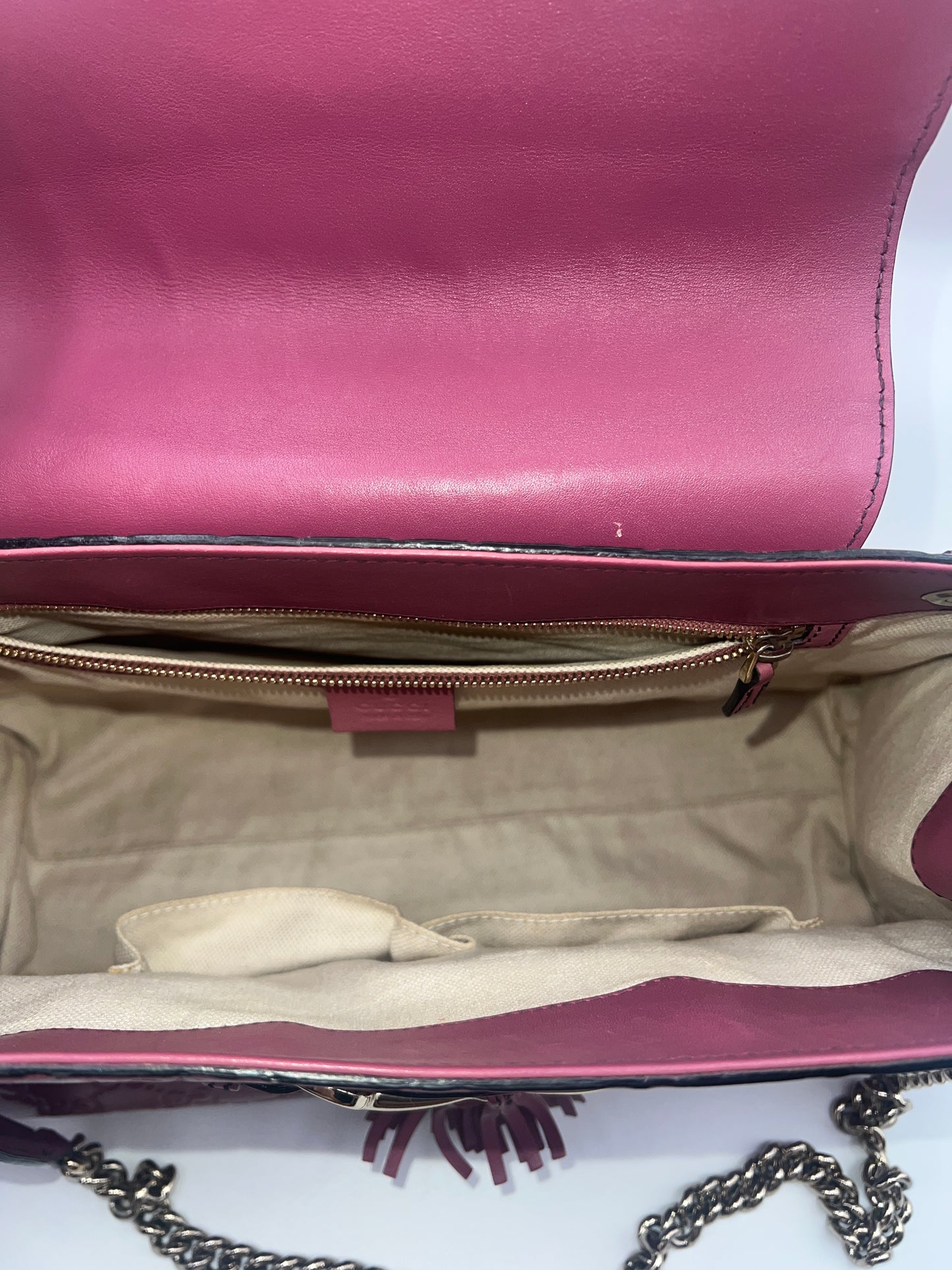 Gucci Pink Guccissima Leather Large Emily Chain Shoulder Bag