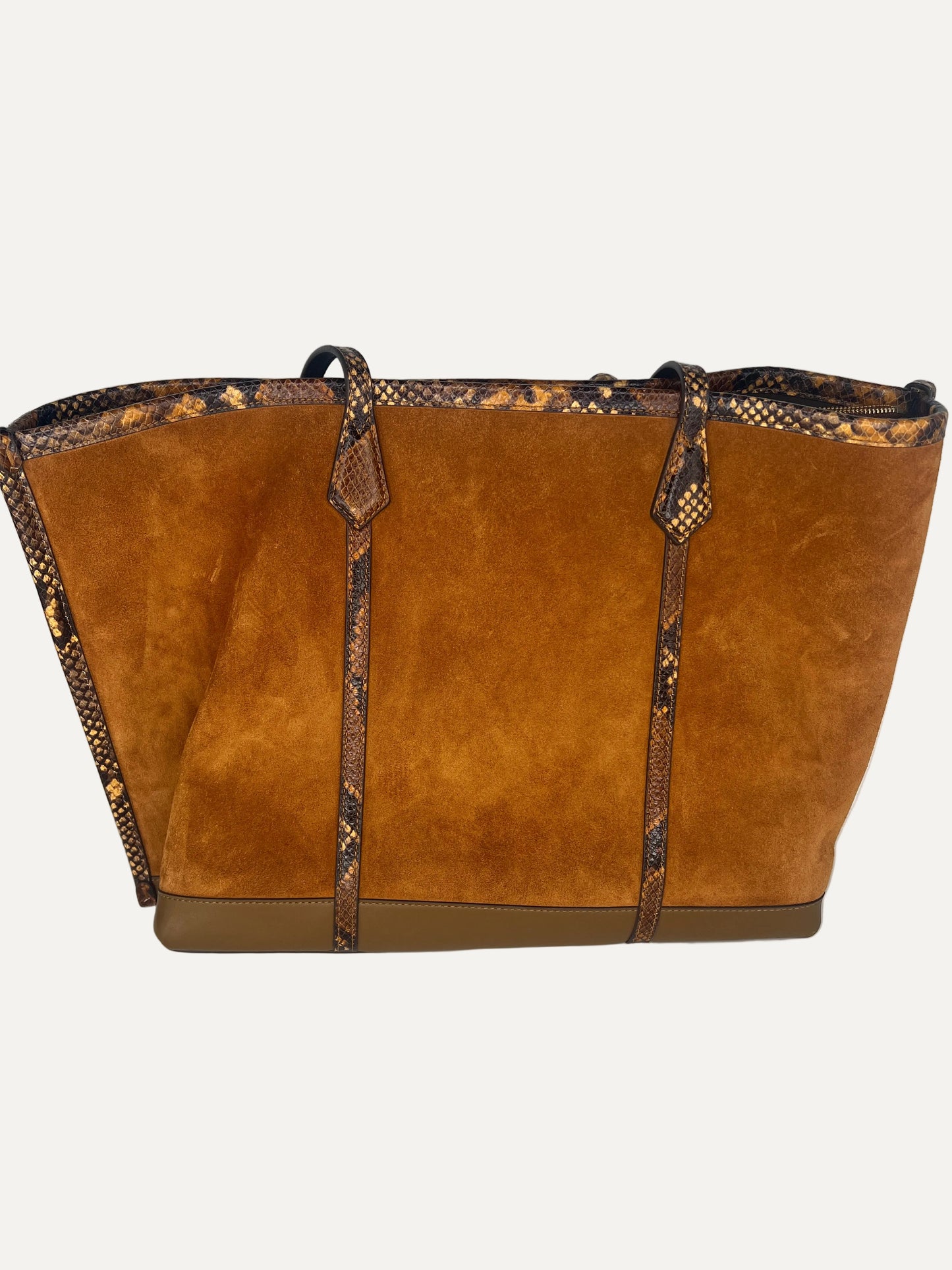 Tory Burch Suede & Snake-Embossed Leather Tote Bag