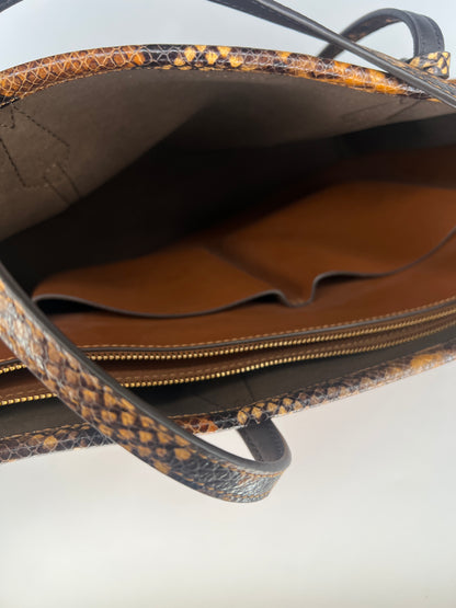 Tory Burch Suede & Snake-Embossed Leather Tote Bag