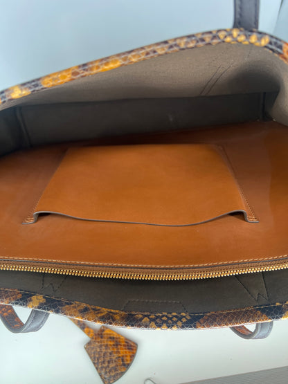 Tory Burch Suede & Snake-Embossed Leather Tote Bag