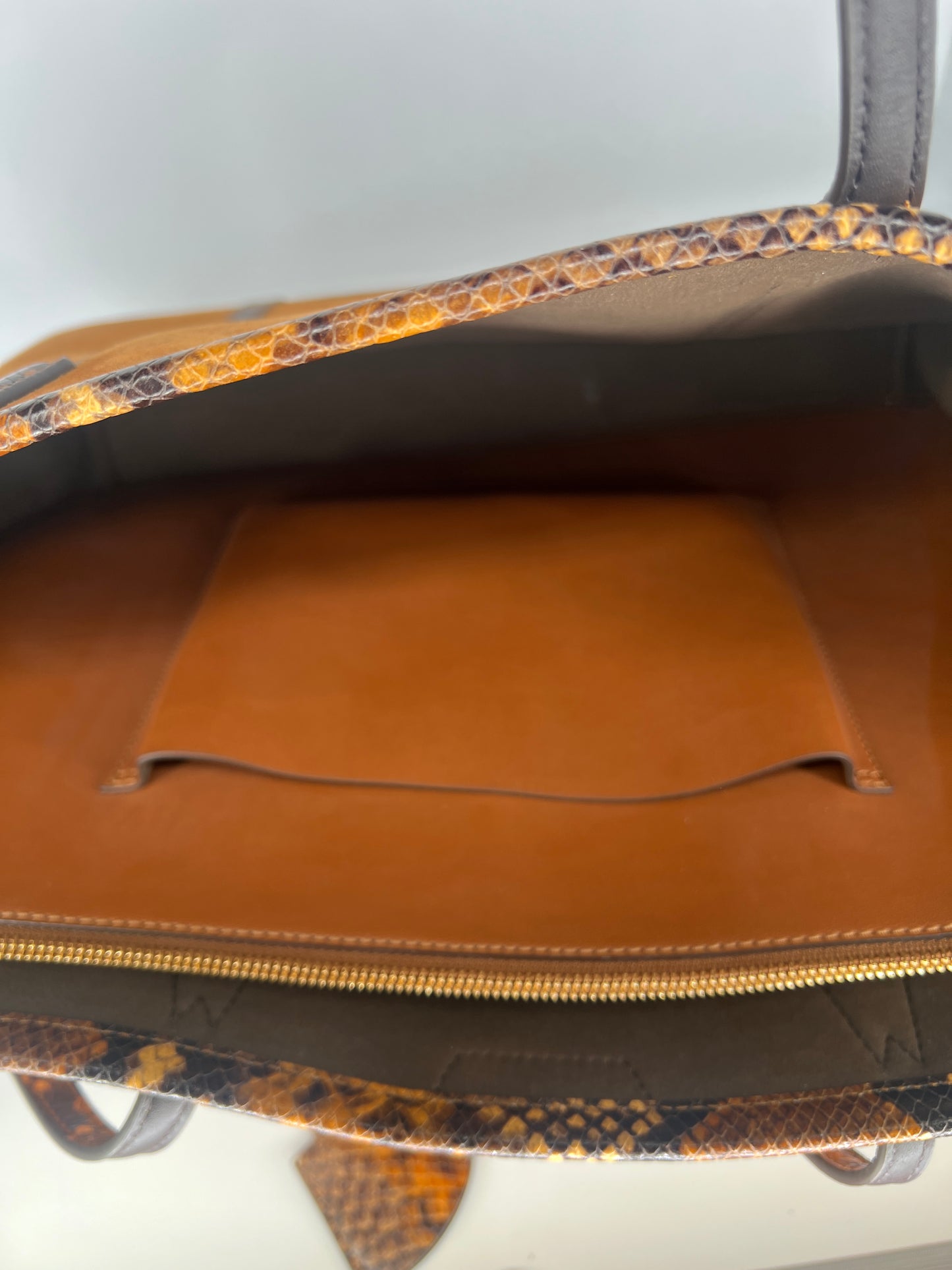 Tory Burch Suede & Snake-Embossed Leather Tote Bag