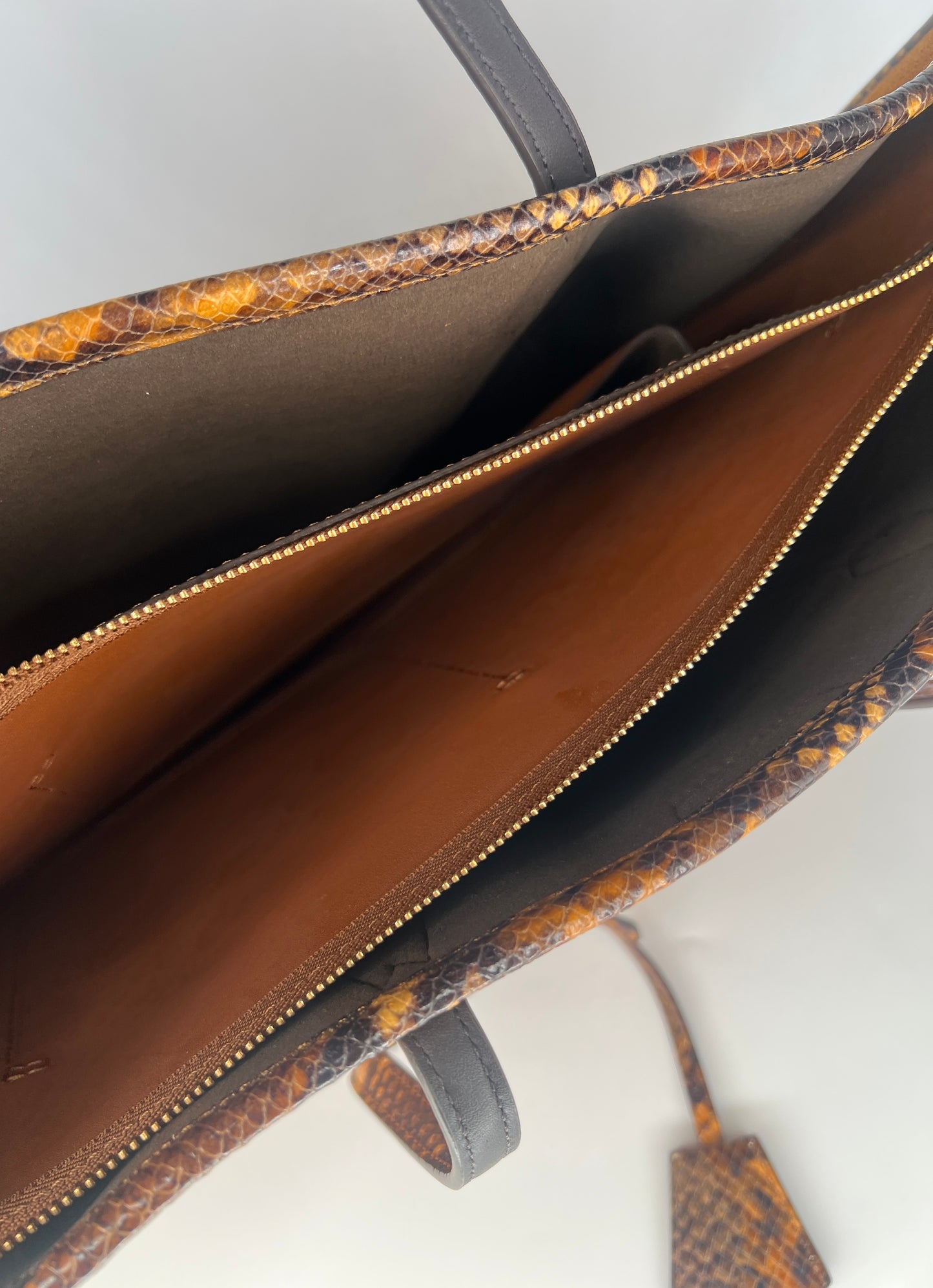 Tory Burch Suede & Snake-Embossed Leather Tote Bag