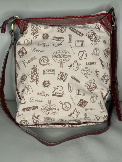 Loewe Pin Badge Canvas Crossbody Bag