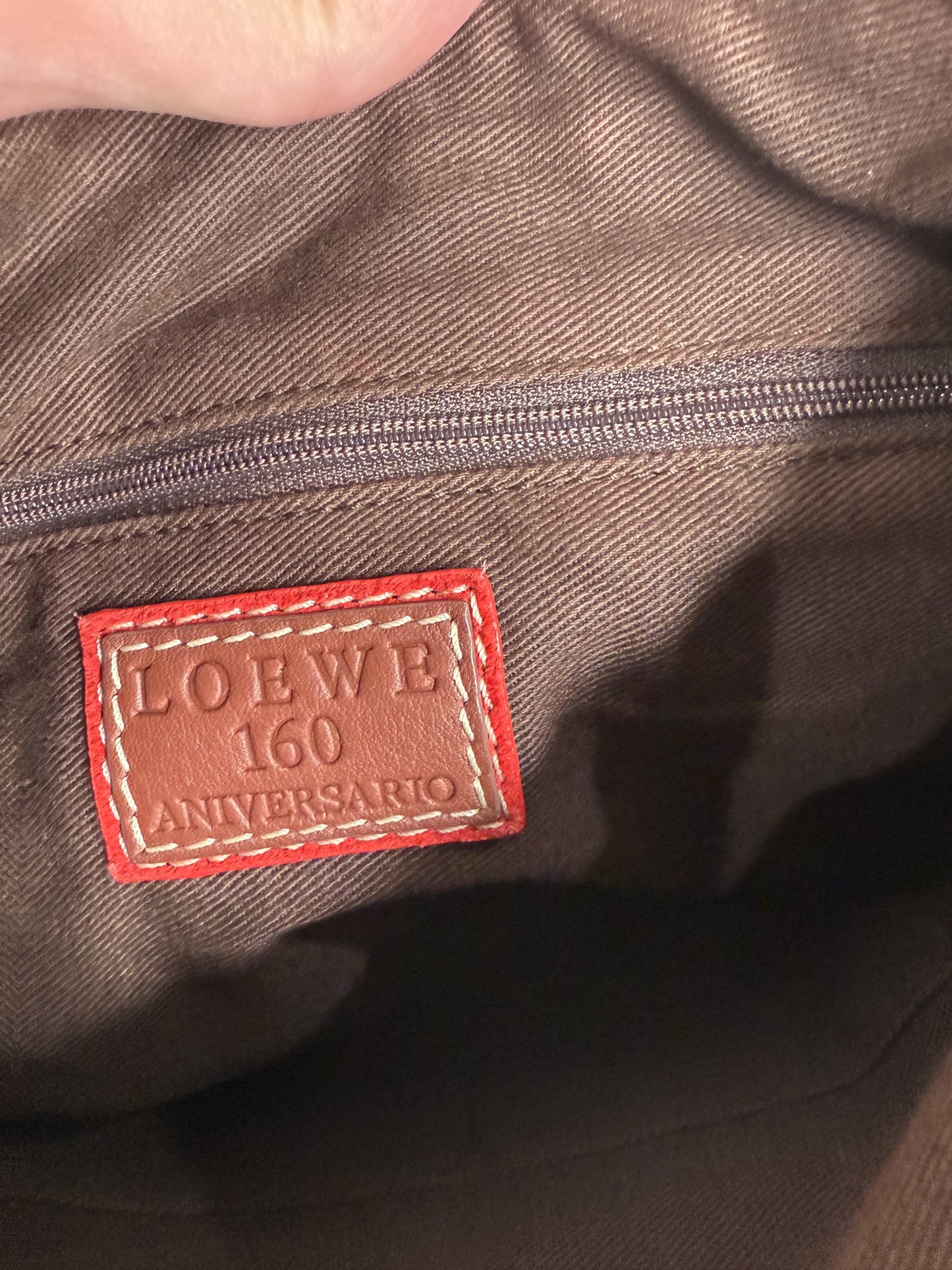 Loewe Pin Badge Canvas Crossbody Bag