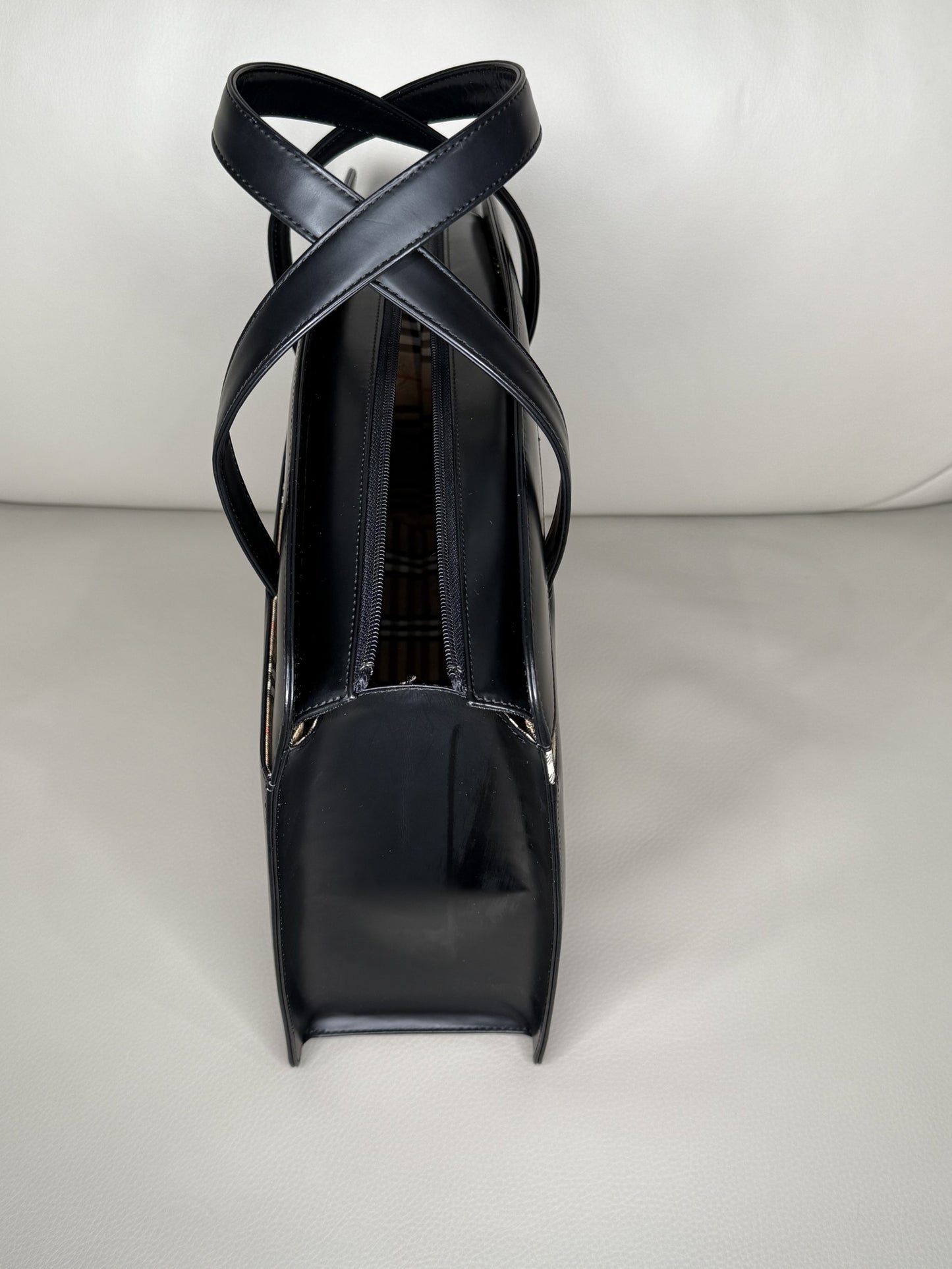 Burberry “Nina Check” Leather Tote