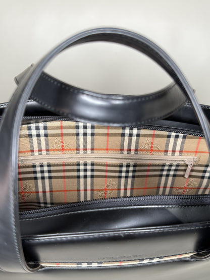 Burberry “Nina Check” Leather Tote