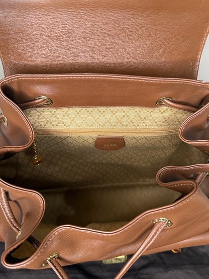 Gucci Brown Leather Bamboo Backpack
