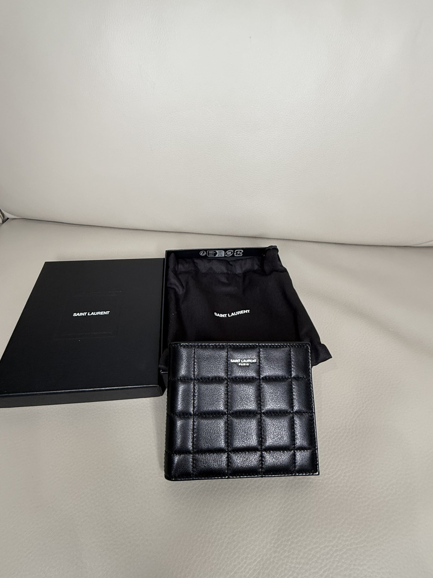 Saint Laurent Quilted Black Leather Bifold Wallet
