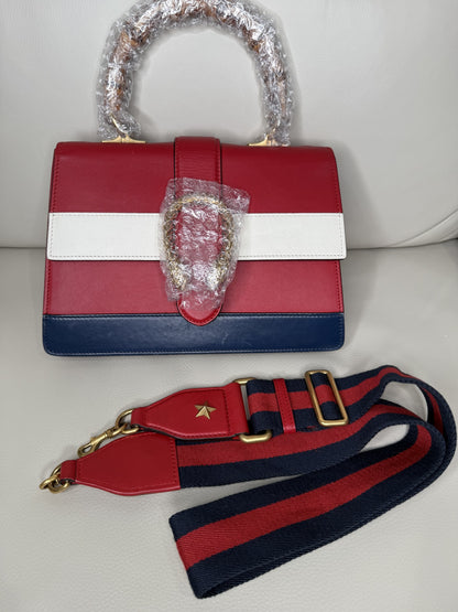 Gucci Dionysus Small Top Handle Bag – Red, White & Navy