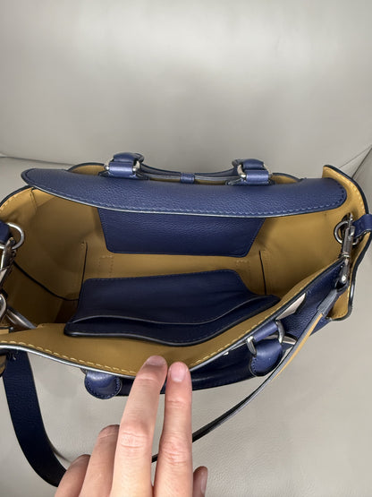 Burberry Small Quadri-tone Leather Belt Bag – Navy & White