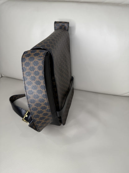 Celine Macadam Coated-Canvas Messenger Bag
