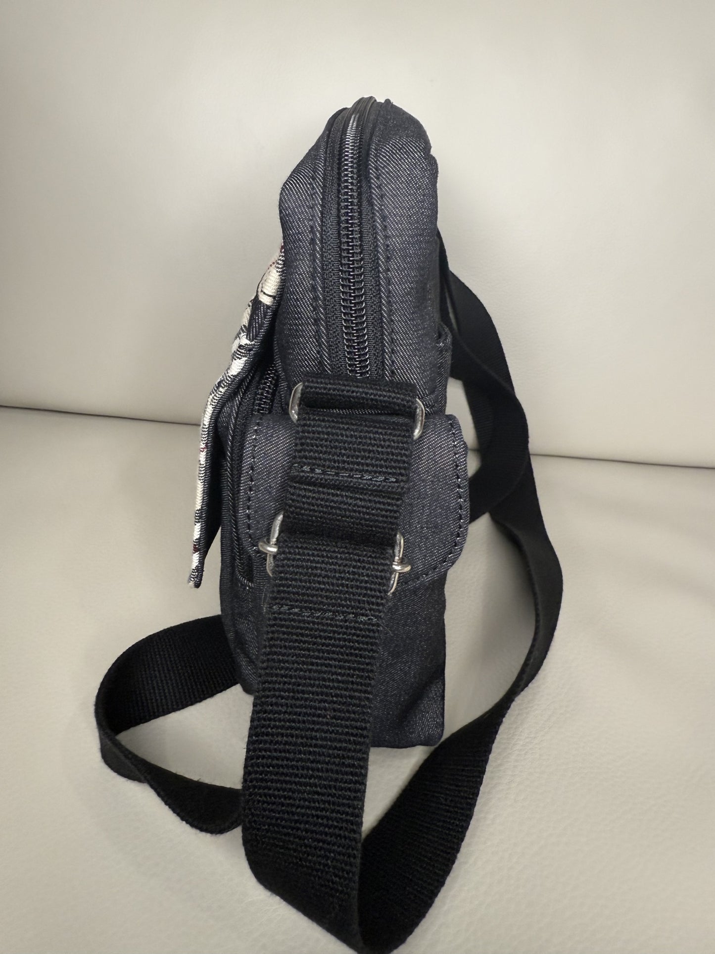 Burberry Nova Check Canvas & Denim Shoulder Bag – Black