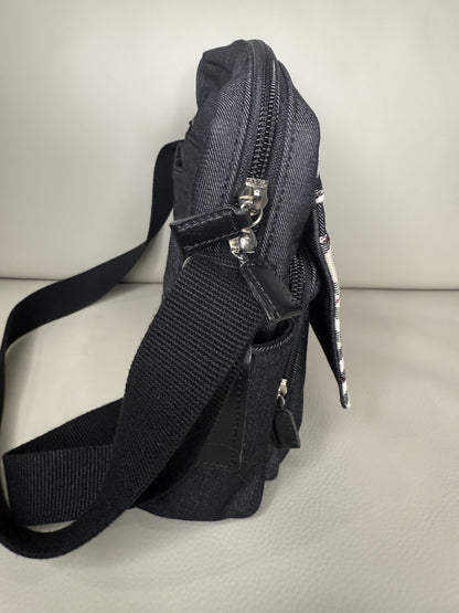 Burberry Nova Check Canvas & Denim Shoulder Bag – Black