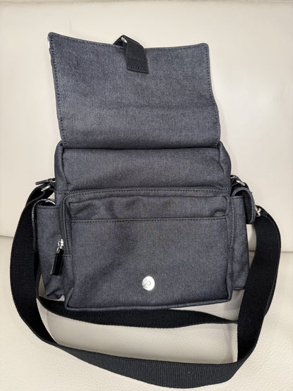 Burberry Nova Check Canvas & Denim Shoulder Bag – Black