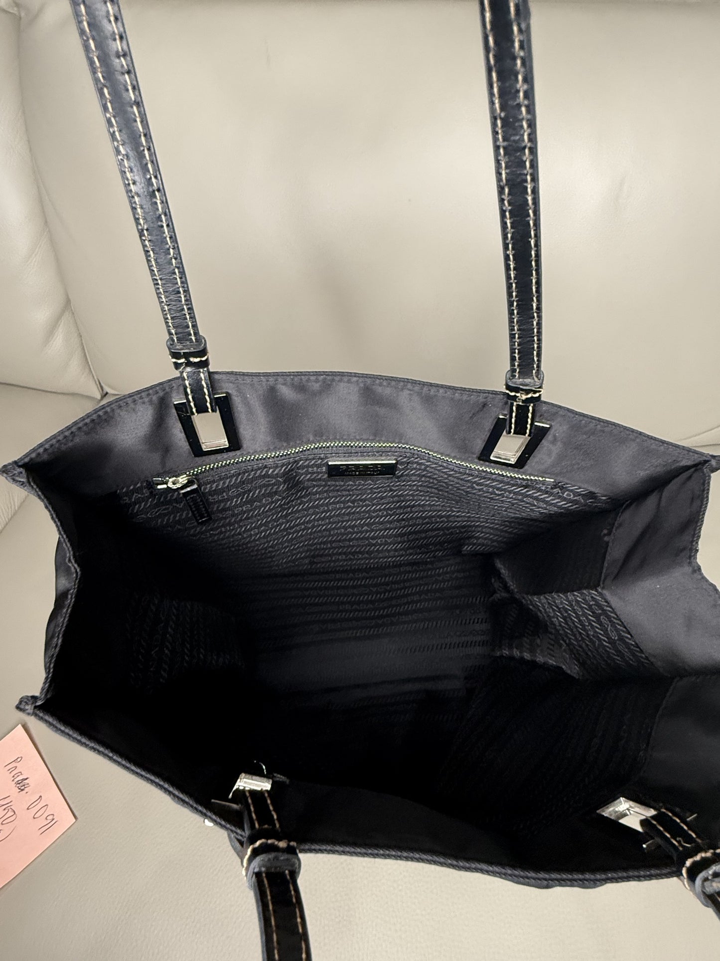 Prada Classic Black Nylon Tote Bag
