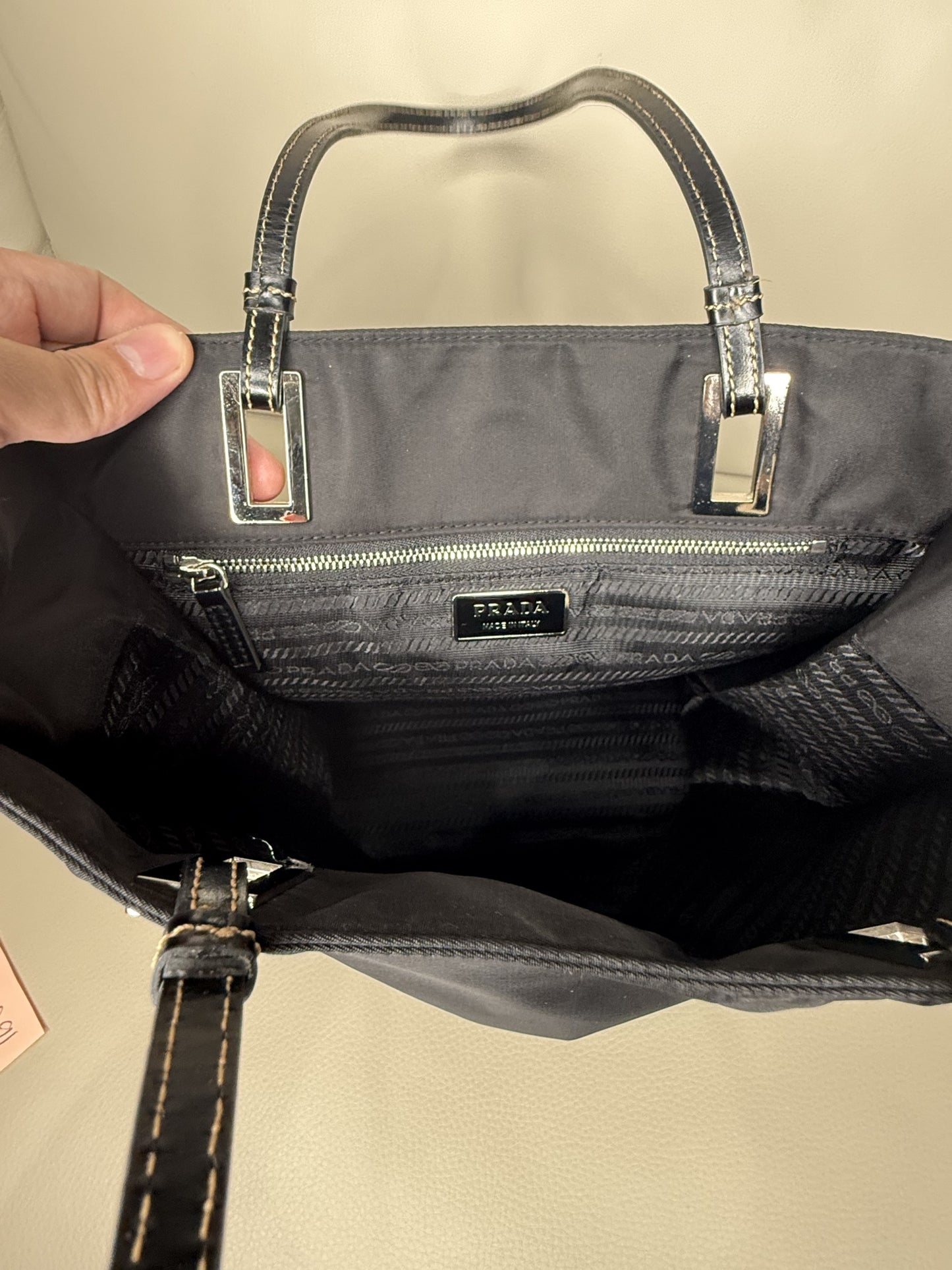 Prada Classic Black Nylon Tote Bag