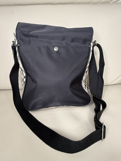 Burberry Nova Check Canvas Flap Shoulder Bag – Black & Check