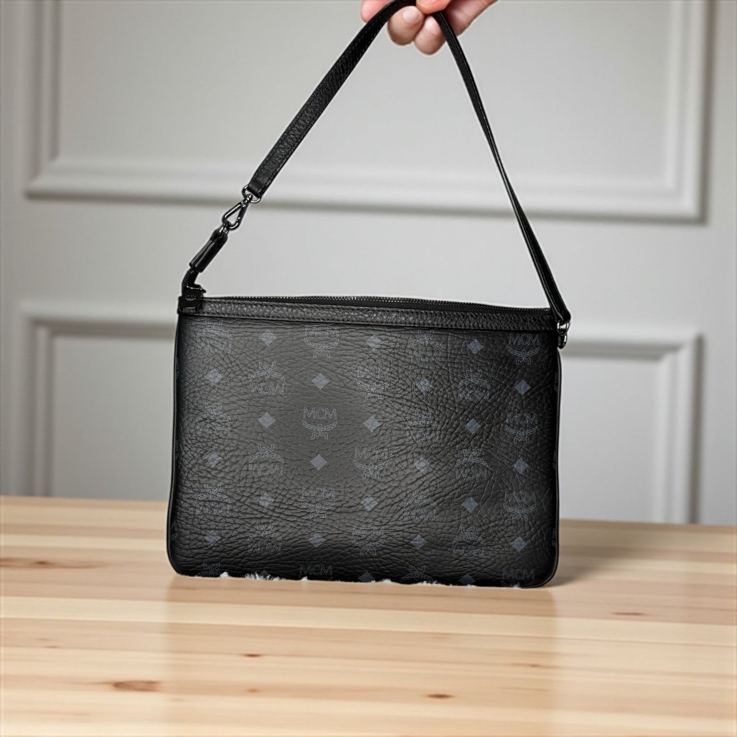 MCM Medium Crossbody Pouch in Visetos Leather
