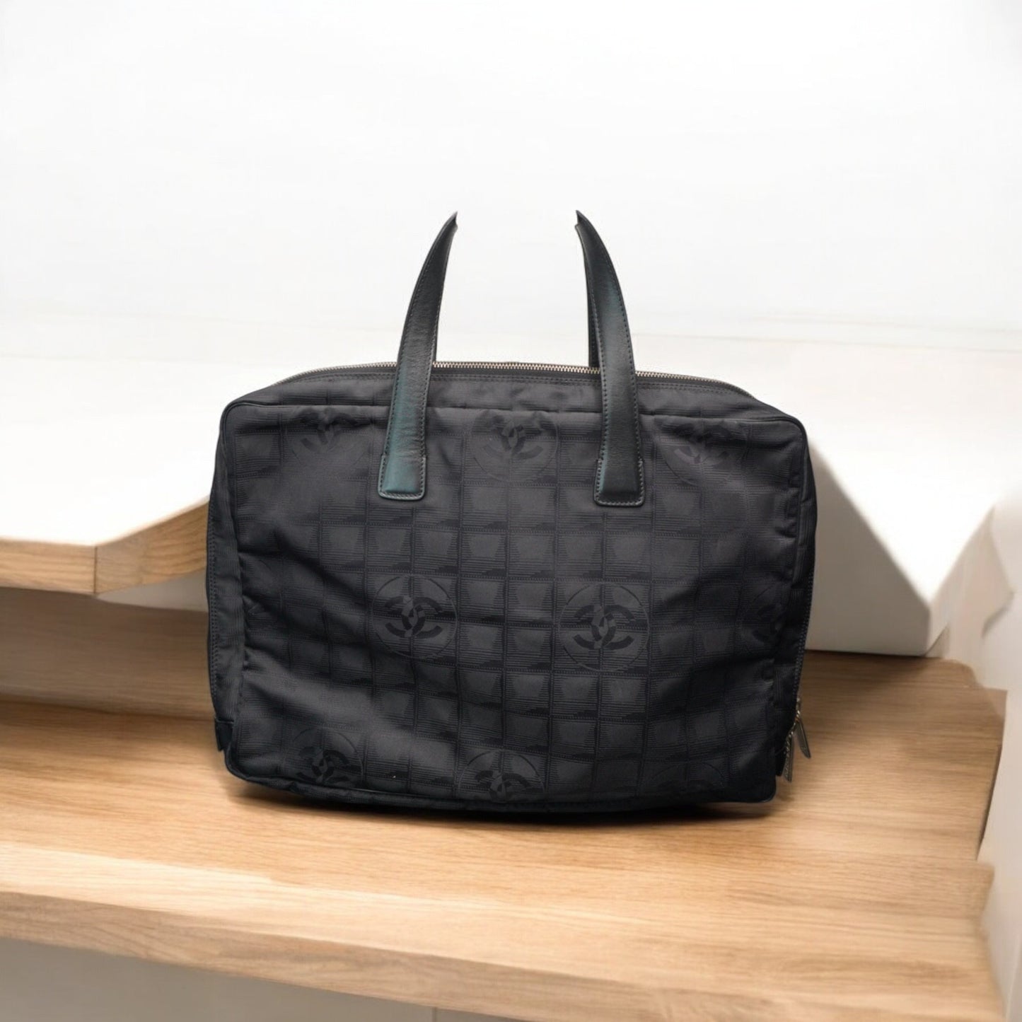 Chanel Black Nylon Travel Line Handbag