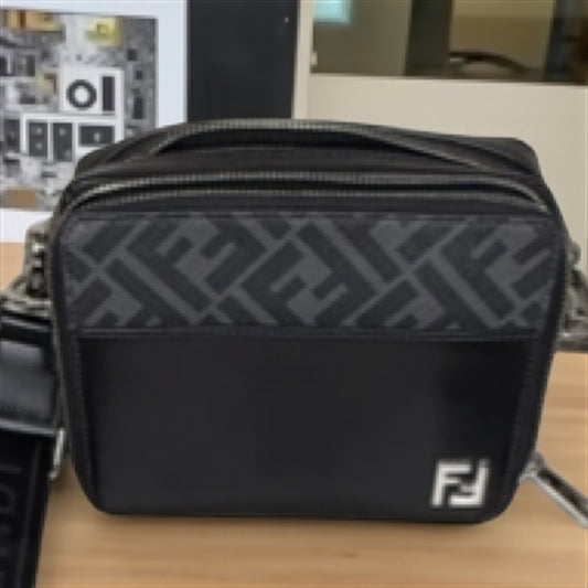 Fendi Black FF Logo Crossbody Camera Bag