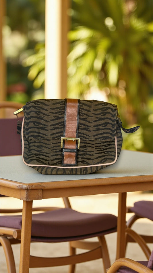 Fendi Zebra Print Baguette Shoulder Bag