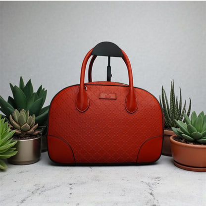 Gucci Bright Red Diamante Top Handle Satchel
