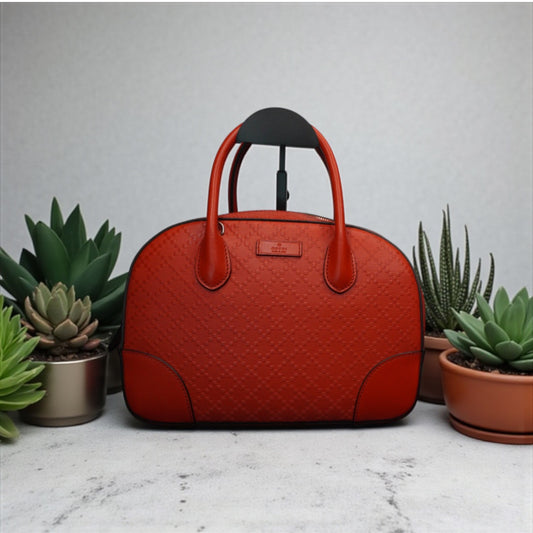 Gucci Bright Red Diamante Top Handle Satchel