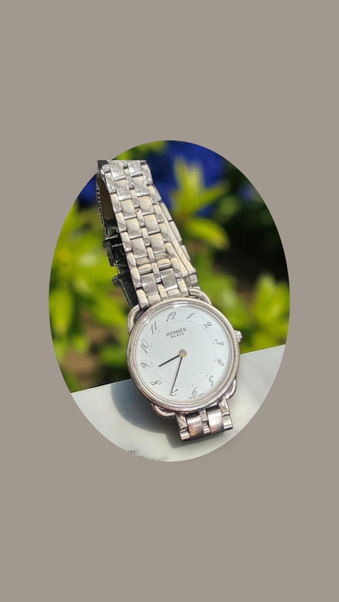 Hermès Arceau Stainless Steel Watch – White Dial