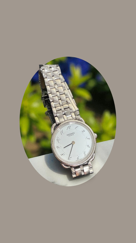Hermès Arceau Stainless Steel Watch – White Dial