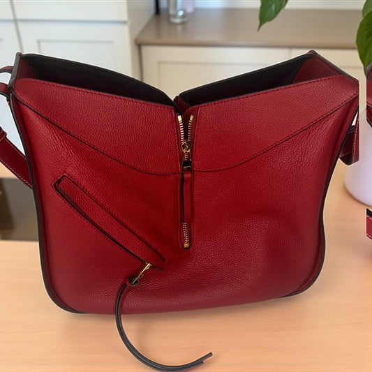 Loewe Hammock Bag in Red Grained Leather