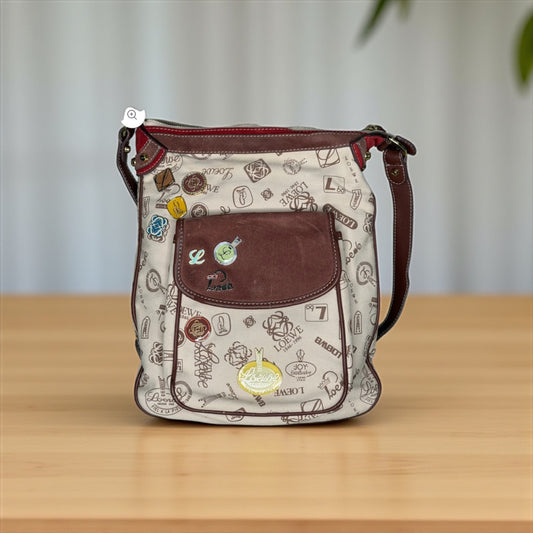 Loewe Pin Badge Canvas Crossbody Bag