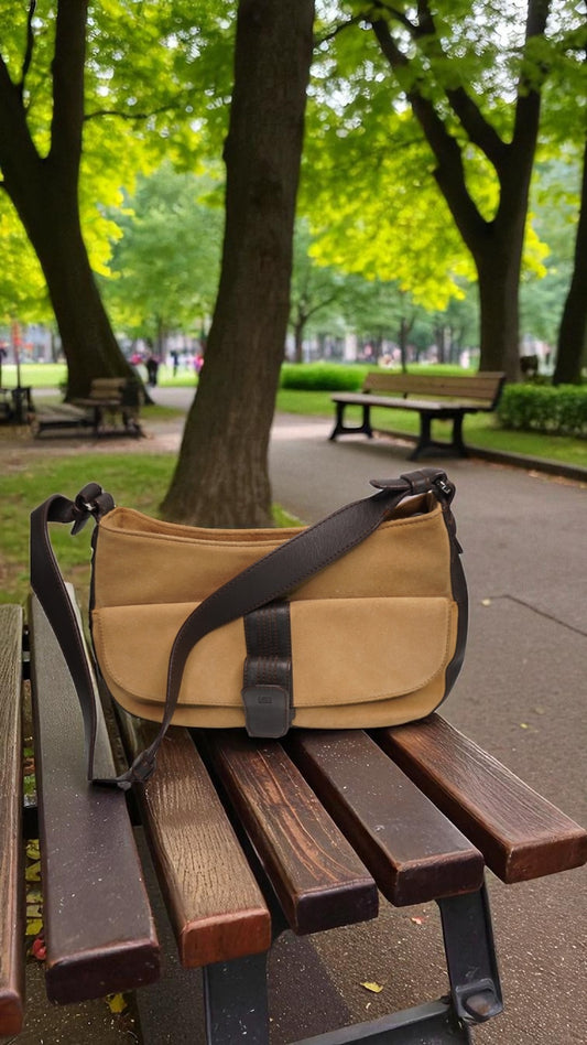 Loewe Anagram Suede and Leather Shoulder Bag – Brown