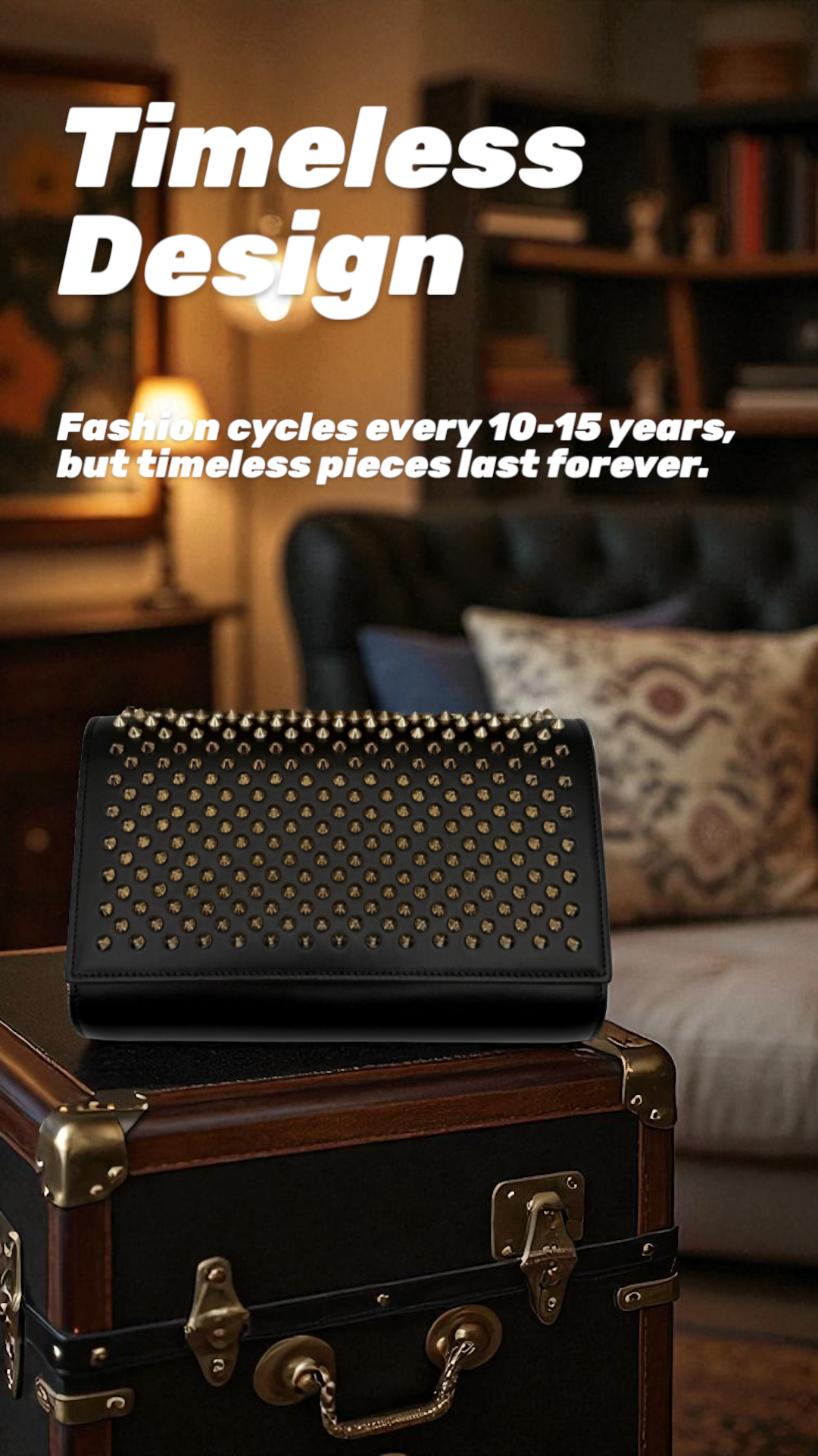 Christian Louboutin Spiked Leather Clutch Bag