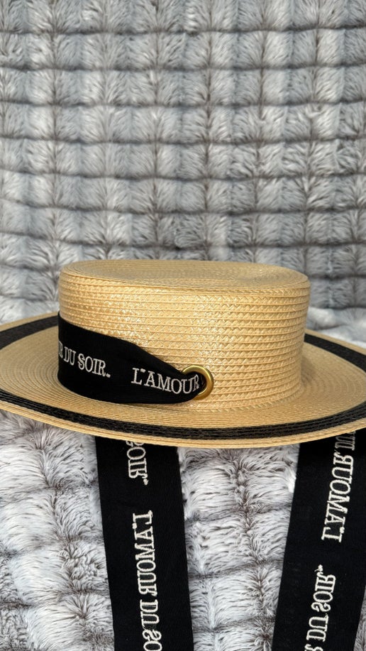Gucci L'Amour Du Soir Straw Wide Brim Hat – Natural/Black