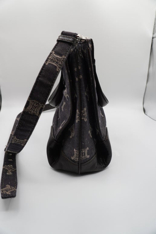 Céline Triomphe Canvas and Leather Shoulder Bag