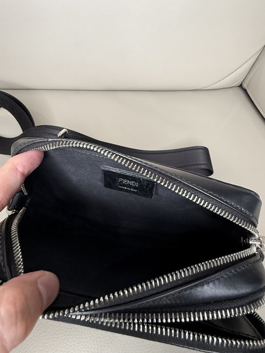 Fendi Black FF Logo Crossbody Camera Bag