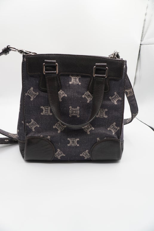 Céline Triomphe Canvas and Leather Shoulder Bag