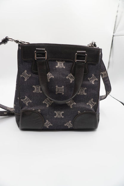 Céline Triomphe Canvas and Leather Shoulder Bag