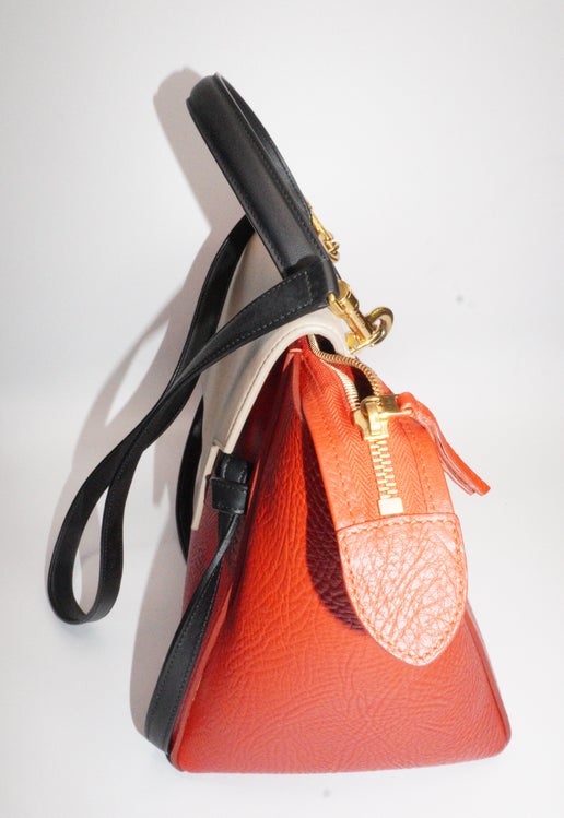 Celine Mini Belt Bag in Grained Calfskin - Red & Cream