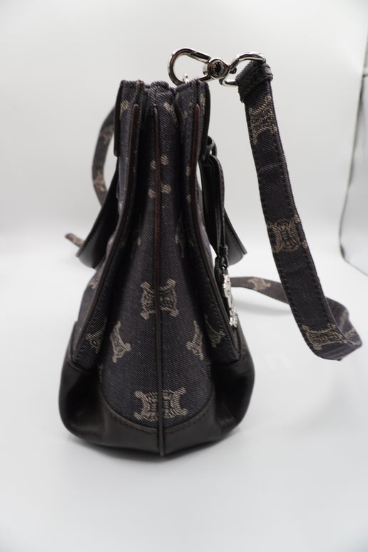 Céline Triomphe Canvas and Leather Shoulder Bag