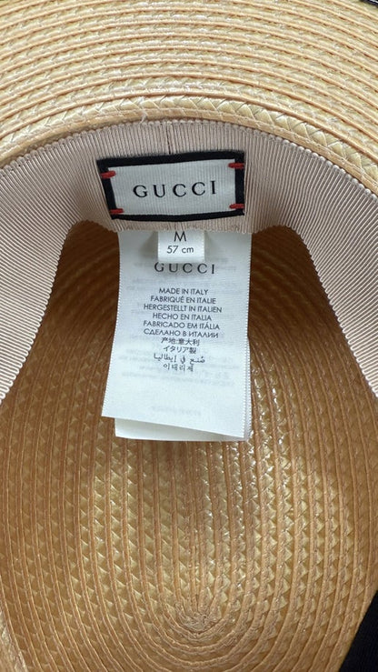 Gucci L'Amour Du Soir Straw Wide Brim Hat – Natural/Black
