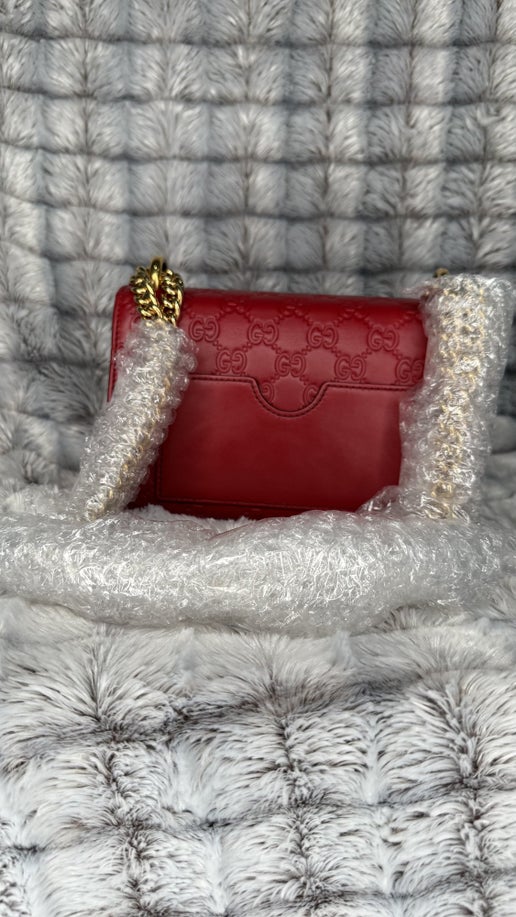 Gucci Padlock Small Leather Shoulder Bag – Red