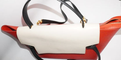 Celine Mini Belt Bag in Grained Calfskin - Red & Cream