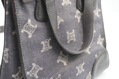Céline Triomphe Canvas and Leather Shoulder Bag